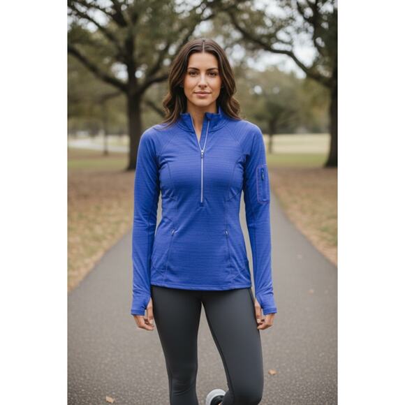 Athleta Pacifica Long Sleeve Top – Large – Royal Blue - Picture 1 of 2